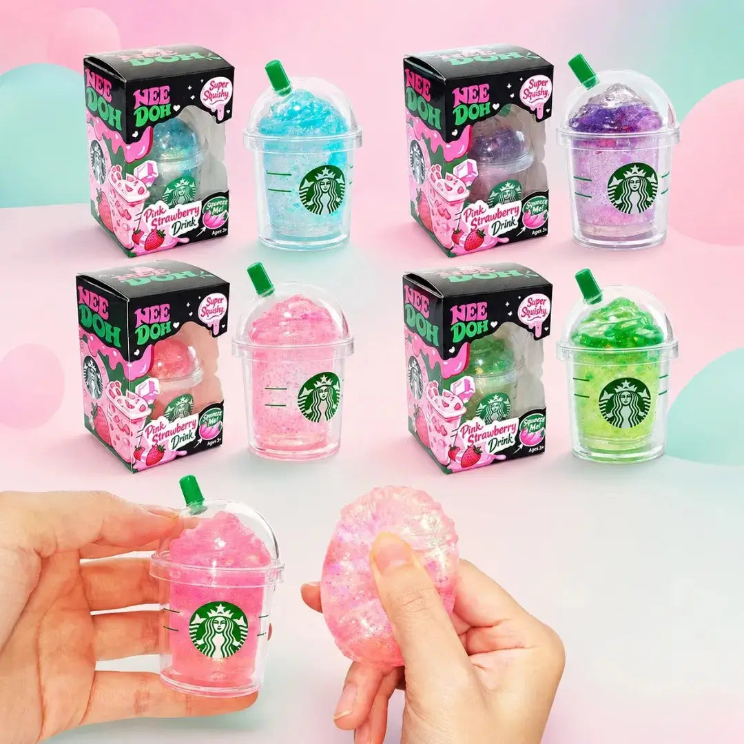 Starbucks Pink Strawberry Drink NeeDoh Squishy