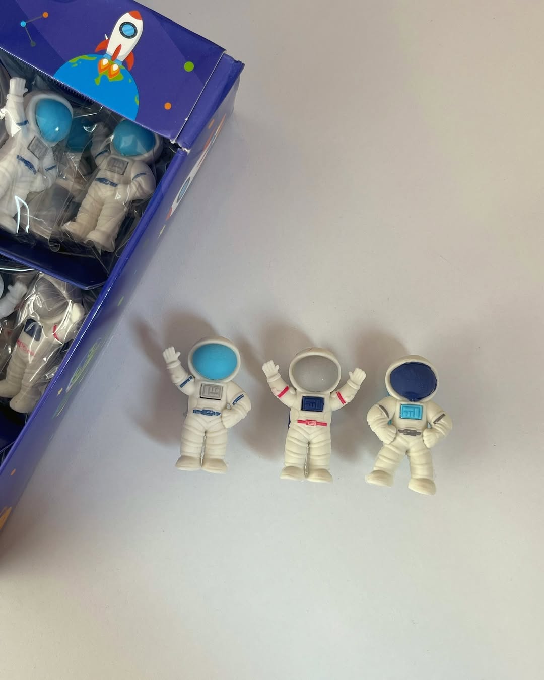 Spaceship 3D Space Man Pencil Erasers(Set Of 3)