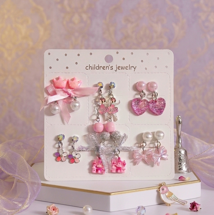Princess Clip On Earings For Little Girls