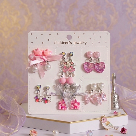 Princess Clip On Earings For Little Girls