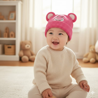 Lotso Cute Kids Warm Cap With Fur Inside