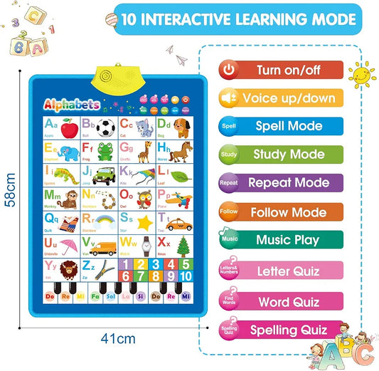 Interactive Learning Wall Chart | Battery Operated 16 inches long