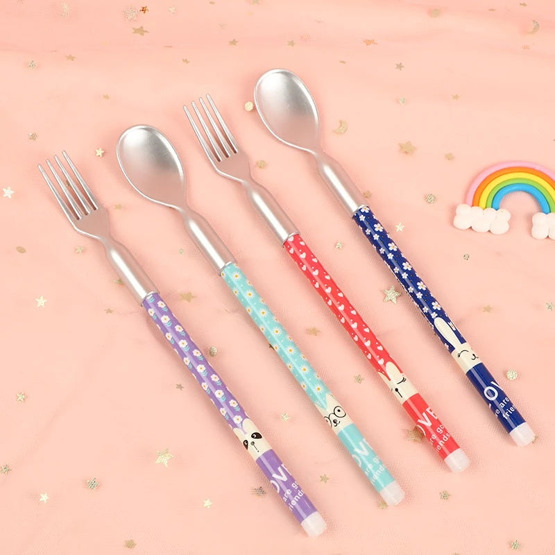 Cute Spoon & Fork Shape Mechanical Pencil (Set of 2)