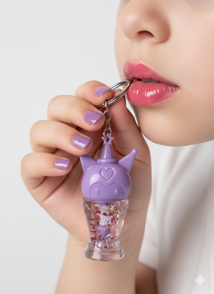 Kuromi Key Chain Magic Pink Lip Gloss