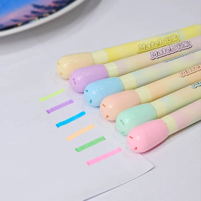 Match Pastel Highlighter Pens – 6-Color Set for Journaling & Planning
