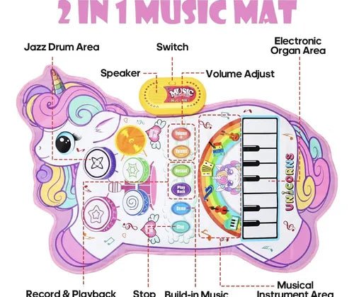 2-in-1 Unicorn Music Mat