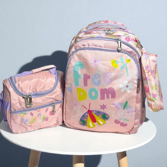 Floral 3 Pc School Bag