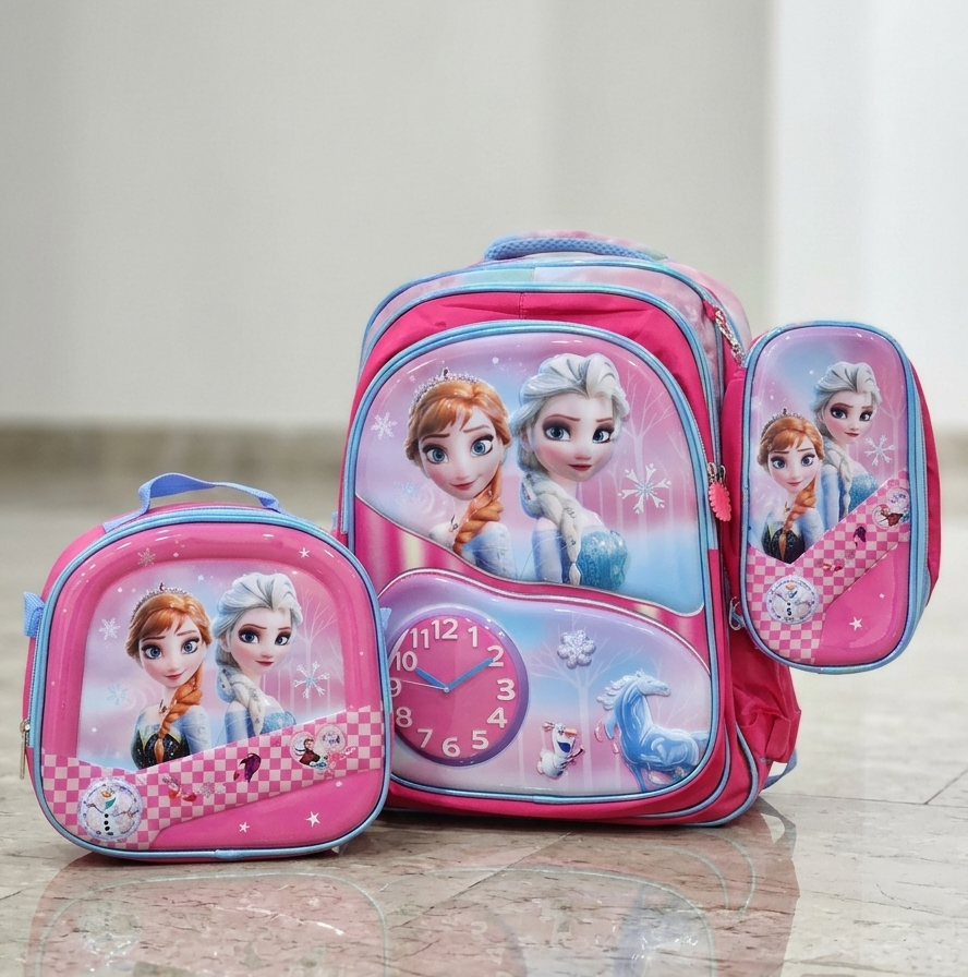 Elsa Frozen 3 Pc School Bag