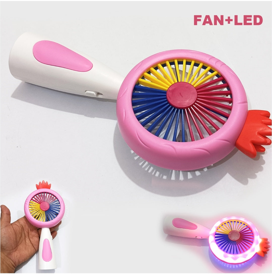 2-in-1 Handheld Fan with LED Ring Light