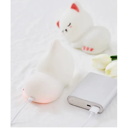 Chargeable Silicone Cat Color Changing Touch Lamp