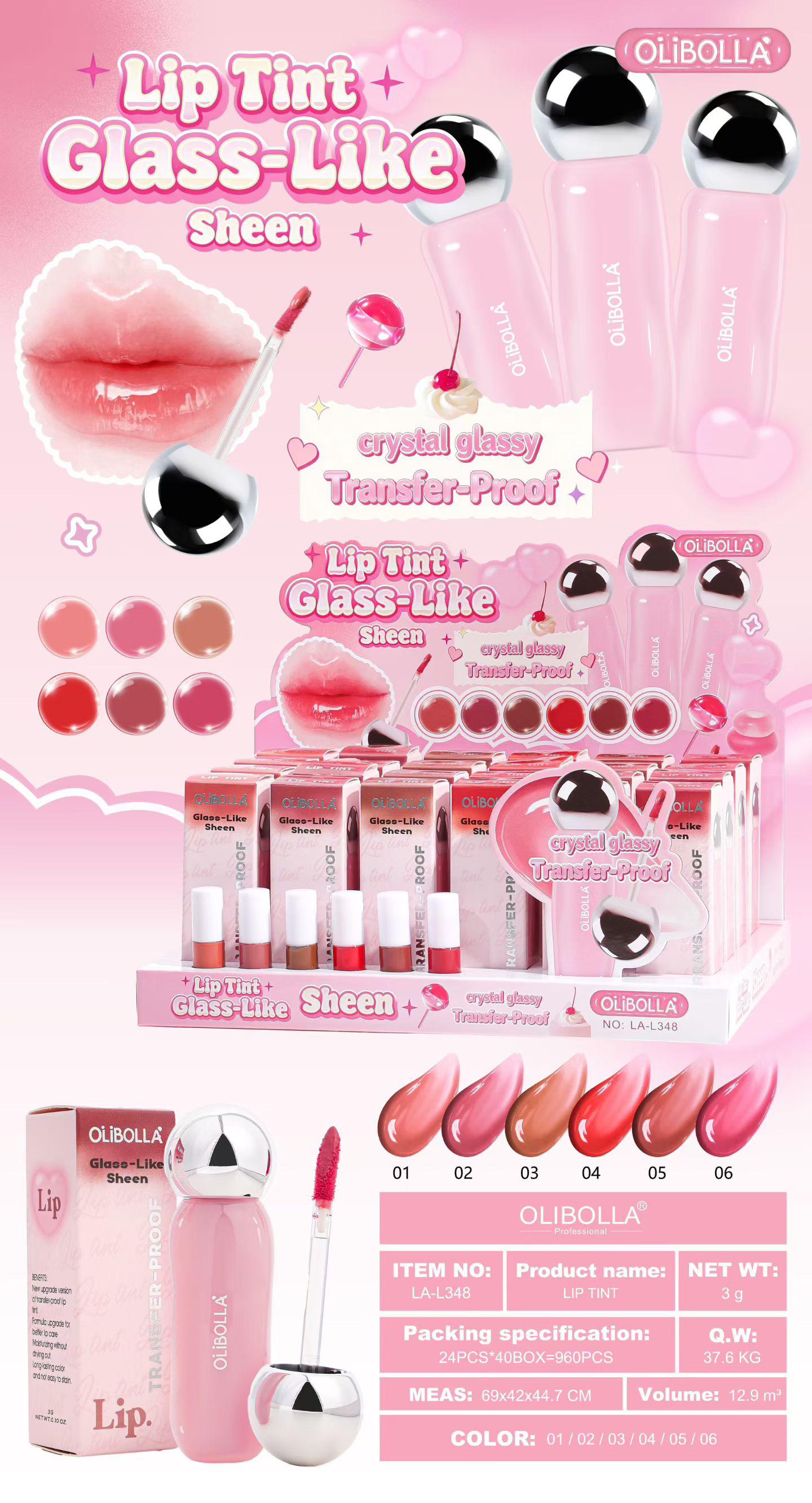 Korean Glass Transfer-Proof Lip Tint Gloss