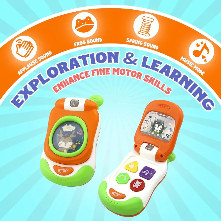 Baby Sound and Light Flip Phone Toy – Interactive Educational Learning Toy