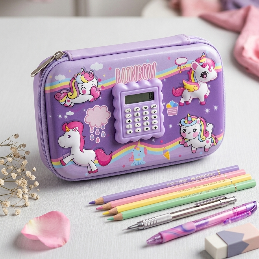 Calculator Stationery Organizer Pencil Pouch