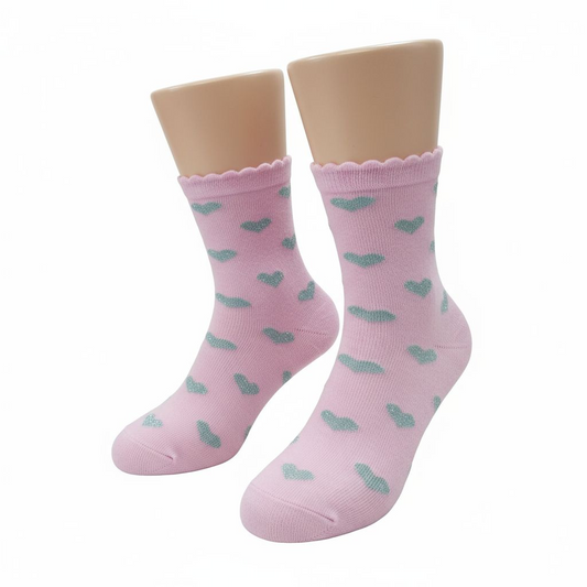 Pink Silver Glitter Socks