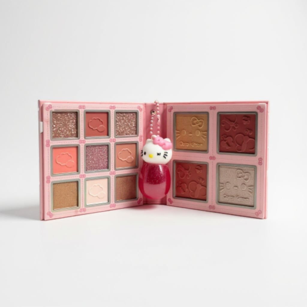 All-in-One Cute Cartoon Makeup Kit – Labubu, Lazy Bear & Hello Kitty