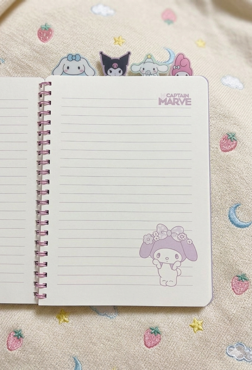 Sanrio Characters 4-Partition Premium 3D Cover Notebook