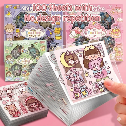 100 Sheets Kawaii Sticker Box
