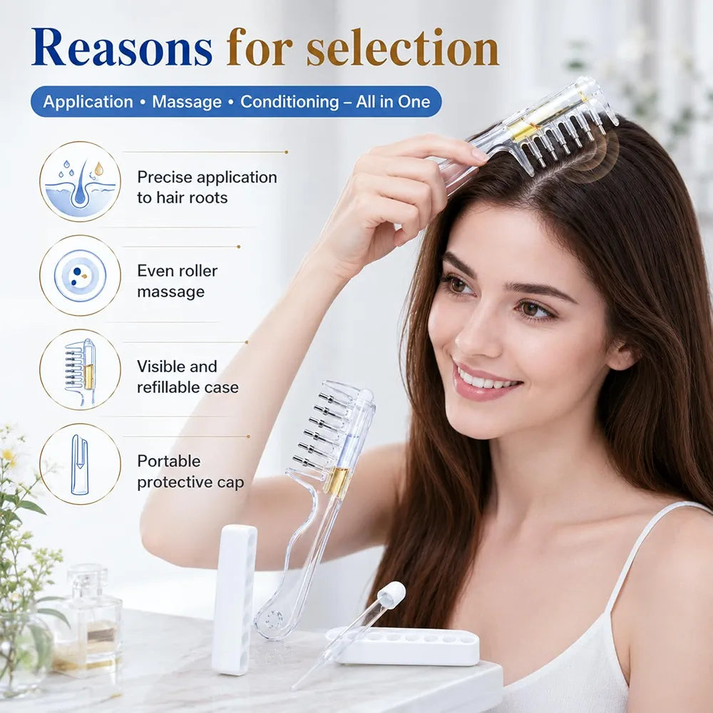Hair Scalp Oil Application Comb – Scalp Massager & Hair Oil Applicator