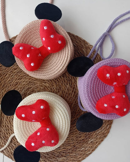 Minnie Mouse Jute Sling Bag For Little Girls
