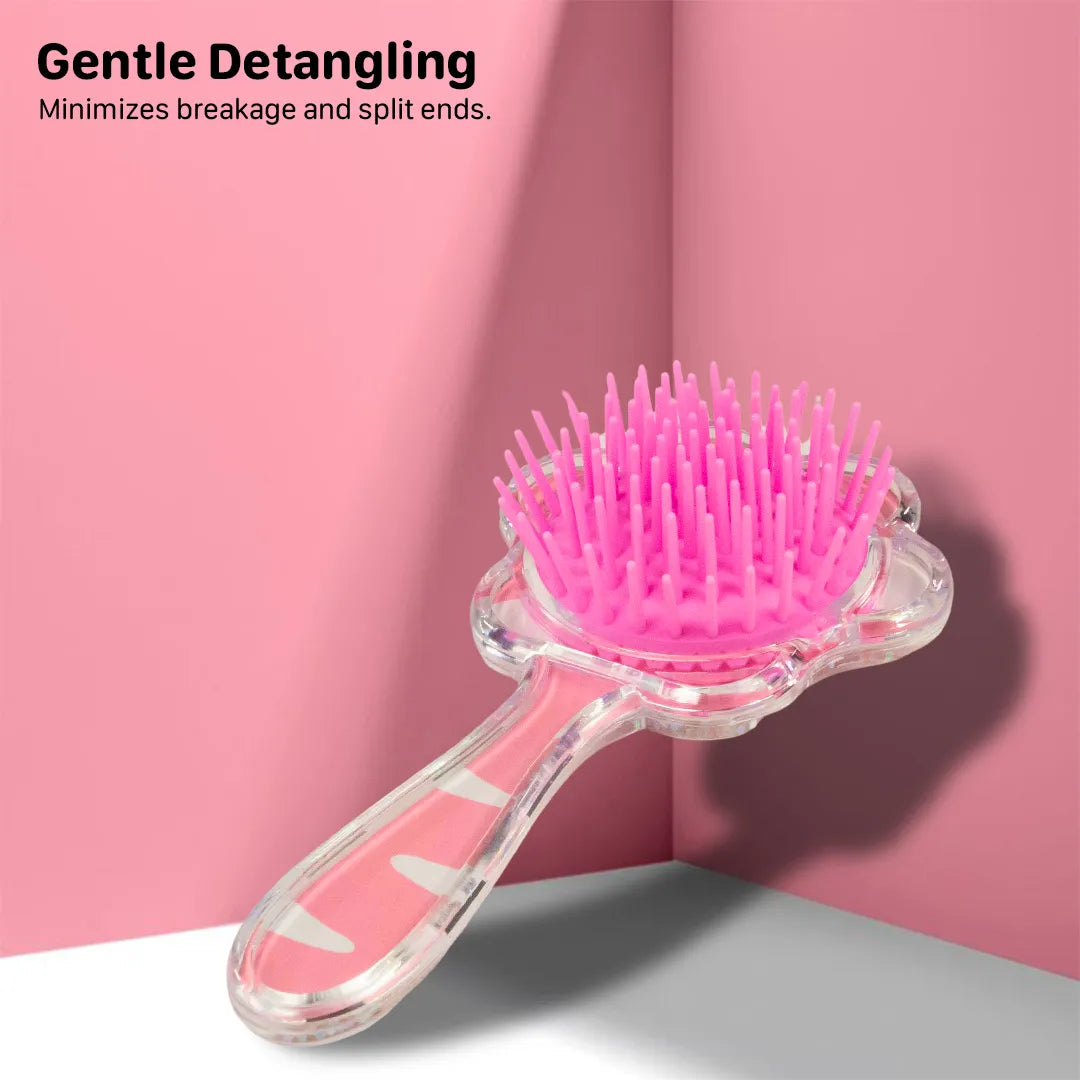 Cat Paw Confetti Filled Mini Hair Brush For Kids