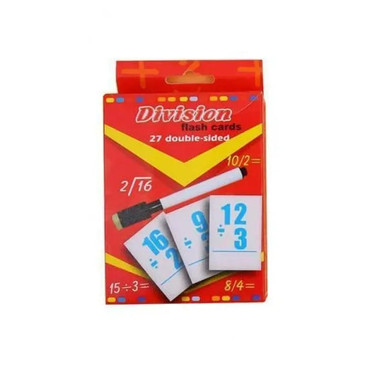 Division 27 Double-Sided Educational Flash Cards With Erasable Pen