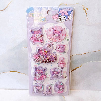 Sanrio Cartoon 3D Water Filled Stickers With Hangings