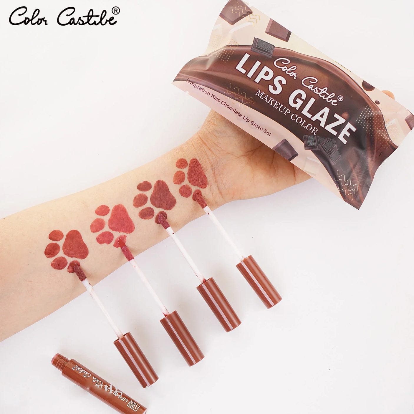 Magic Casa Chocolate-Scented Lip Glaze Set – 4-Piece Matte Collection