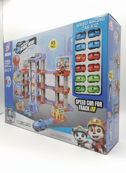 Paw Patrol Big Size Parking & Racing Playset | 93 PCS