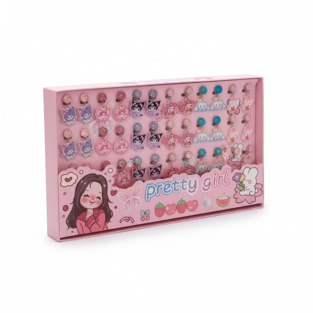 Sanrio Clip On Drop Earings