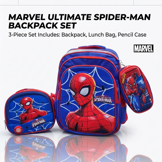 Spiderman 3 Pc School Bag With Lights