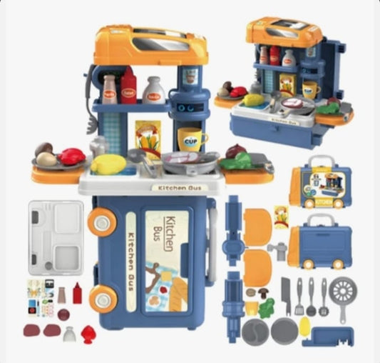 Multifunctional 3 in 1 Kitchen Bus Toy 32 Pcs