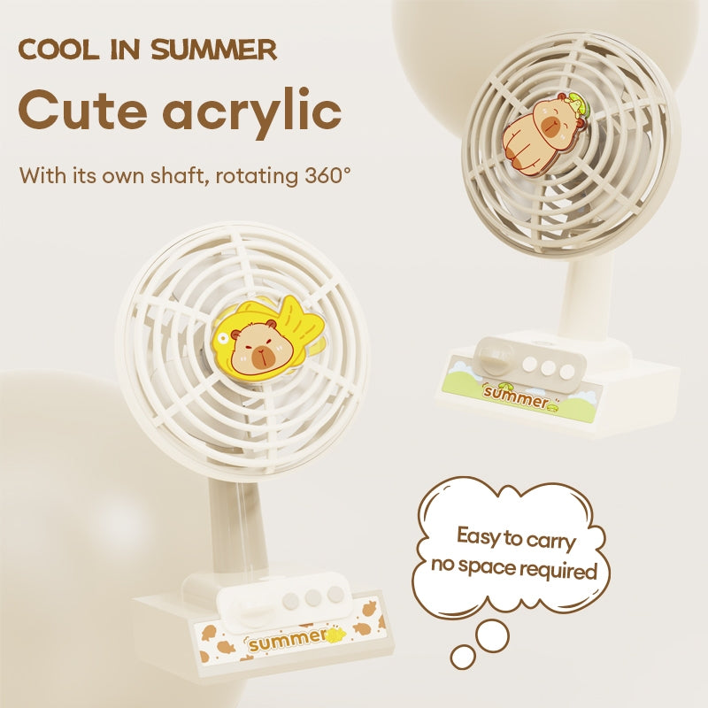 Cute Capybara Mini Desktop Fan