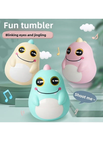 Dino Roly Poly Tumbler Toy – Blinking Eyes & Fun Sounds