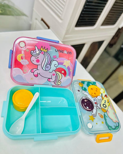 Big Size Cartoon Lunch Box With Sauce Box