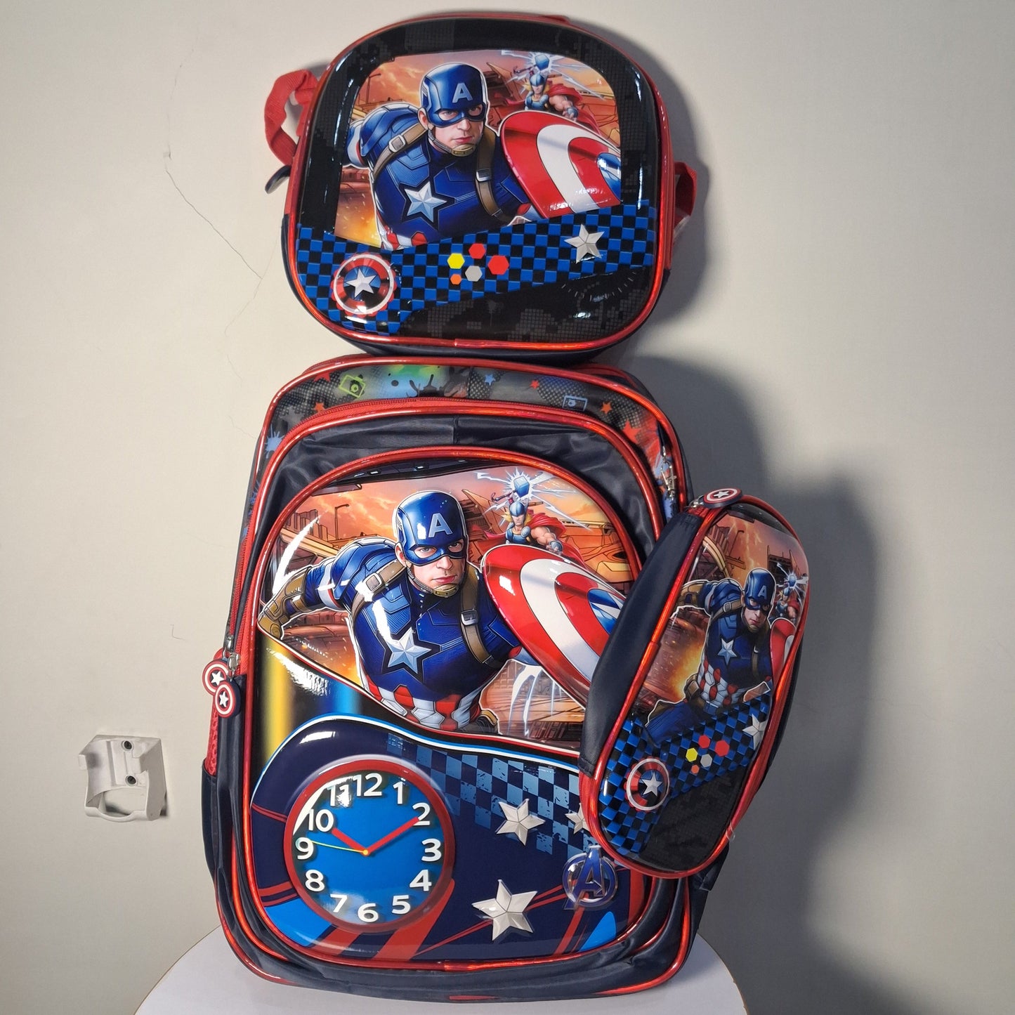 Captain America 3-Piece School Bag Set for Kids