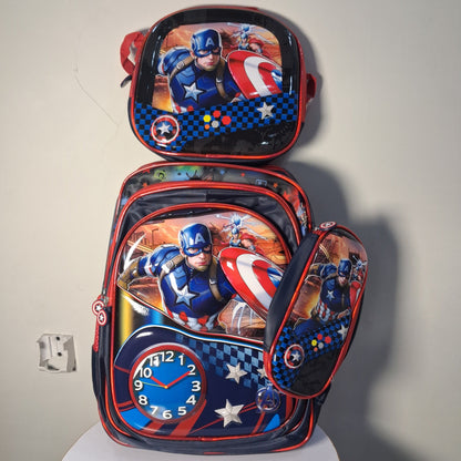 Captain America 3-Piece School Bag Set for Kids