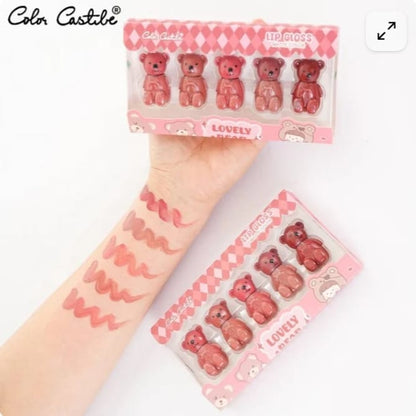 Color Castle Pack Of 5 Cute Bear Lip Glosses