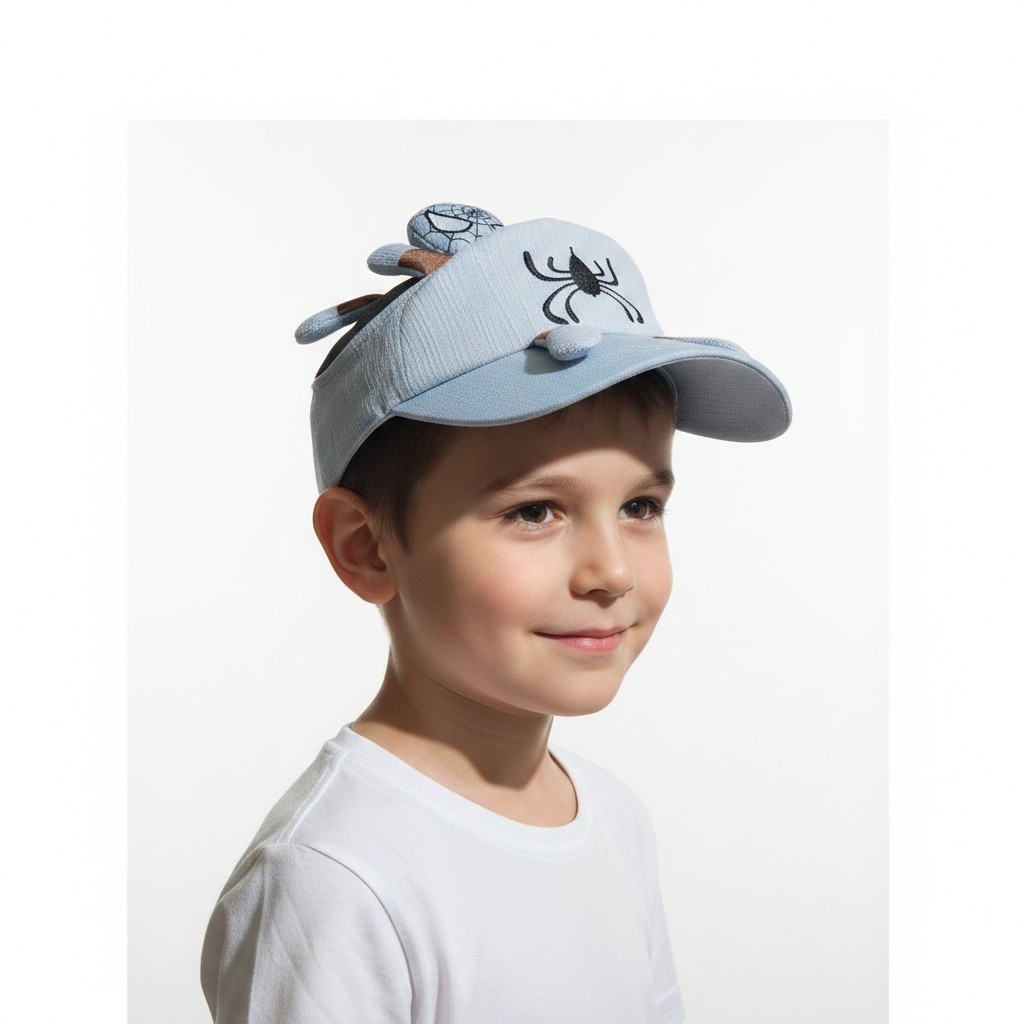 Kids' Superhero Spider-Man 3D Plush Baseball Cap – Sky Blue