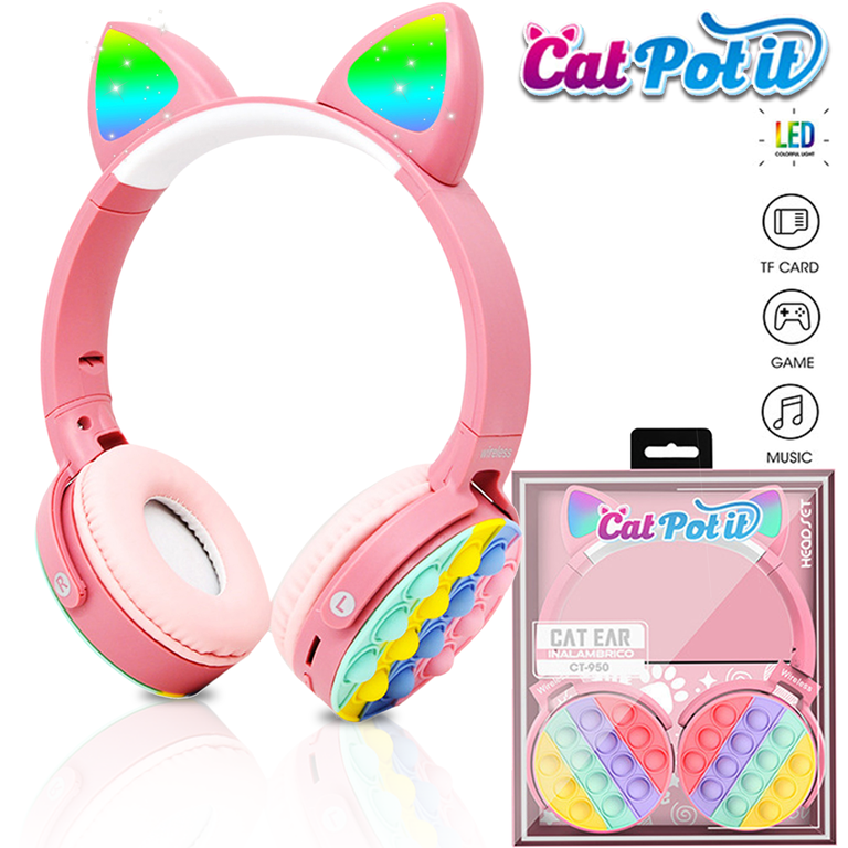 Cat Pop It Wireless Bluetooth Headphones