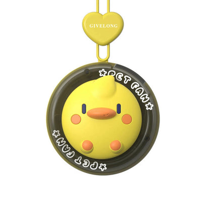 Ultra-Portable Cute Duck Hanging Neck Fan – USB Rechargeable
