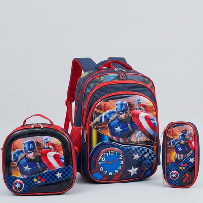 Captain America 3-Piece School Bag Set for Kids