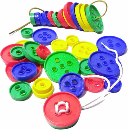 42-Piece Educational Button Lacing & Threading Toy