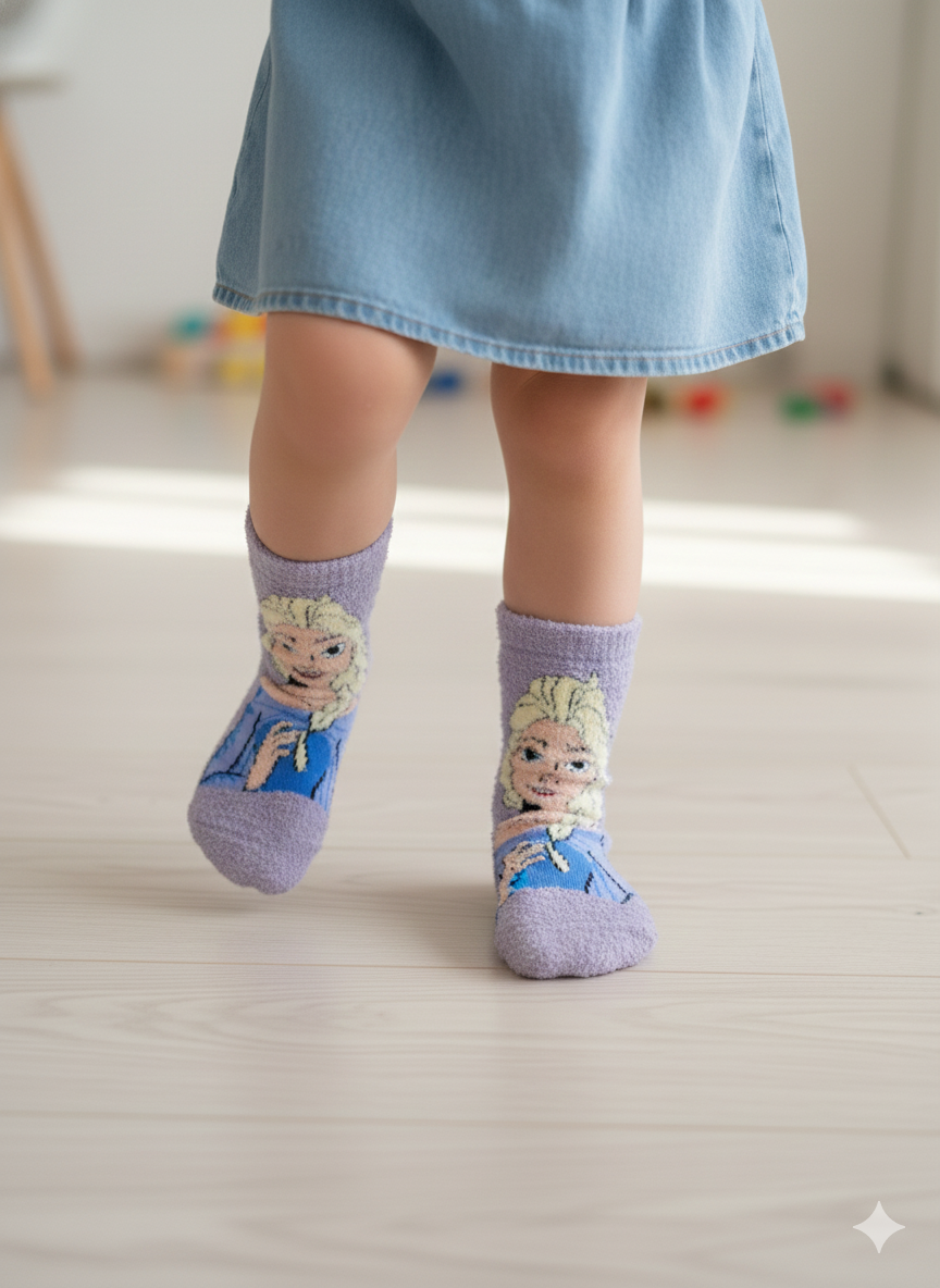 Elsa Frosty Fur Soft Velvet Socks ❄️ | 6 to 15 Years