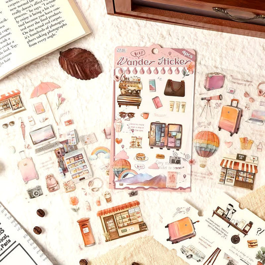 Travel Funky Stickers Pack | 4 Sheets