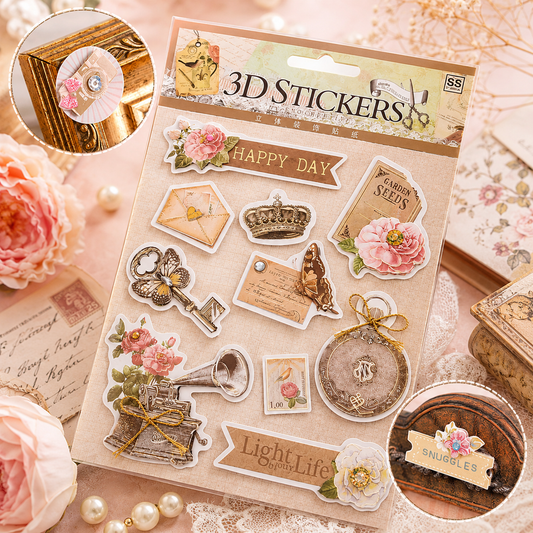 3d Vintage Journaling Sticker