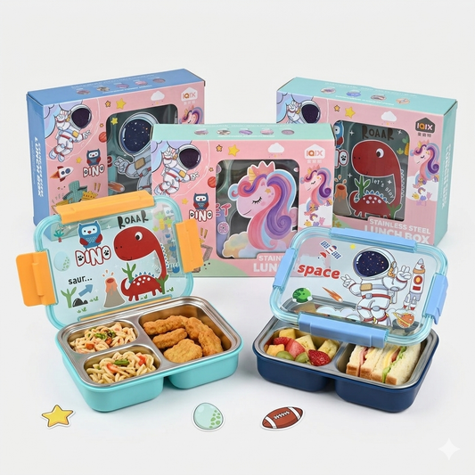 Kids’ Stainless Steel Bento Lunch Box - Premium Quality