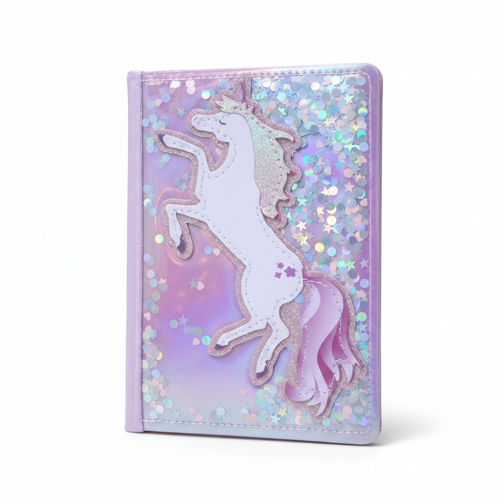 Magical Unicorn Shimmer Journal – Sparkling Sequin Stationery
