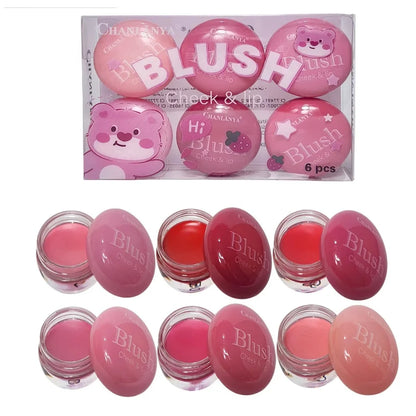 Cheek & Lip Creamy Blush Pots 6 Pieces