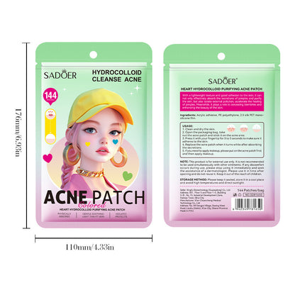 Colored Hydrocolloid Acne Patch – Heart, Star & Round Series