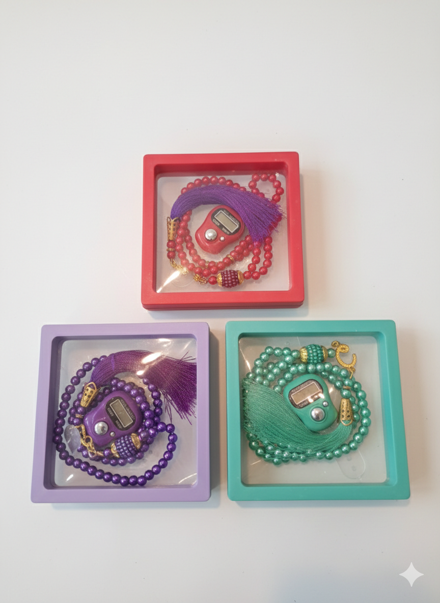 Digital Tasbeeh Counter Gift Pack – Prayer Beads with LCD Counter